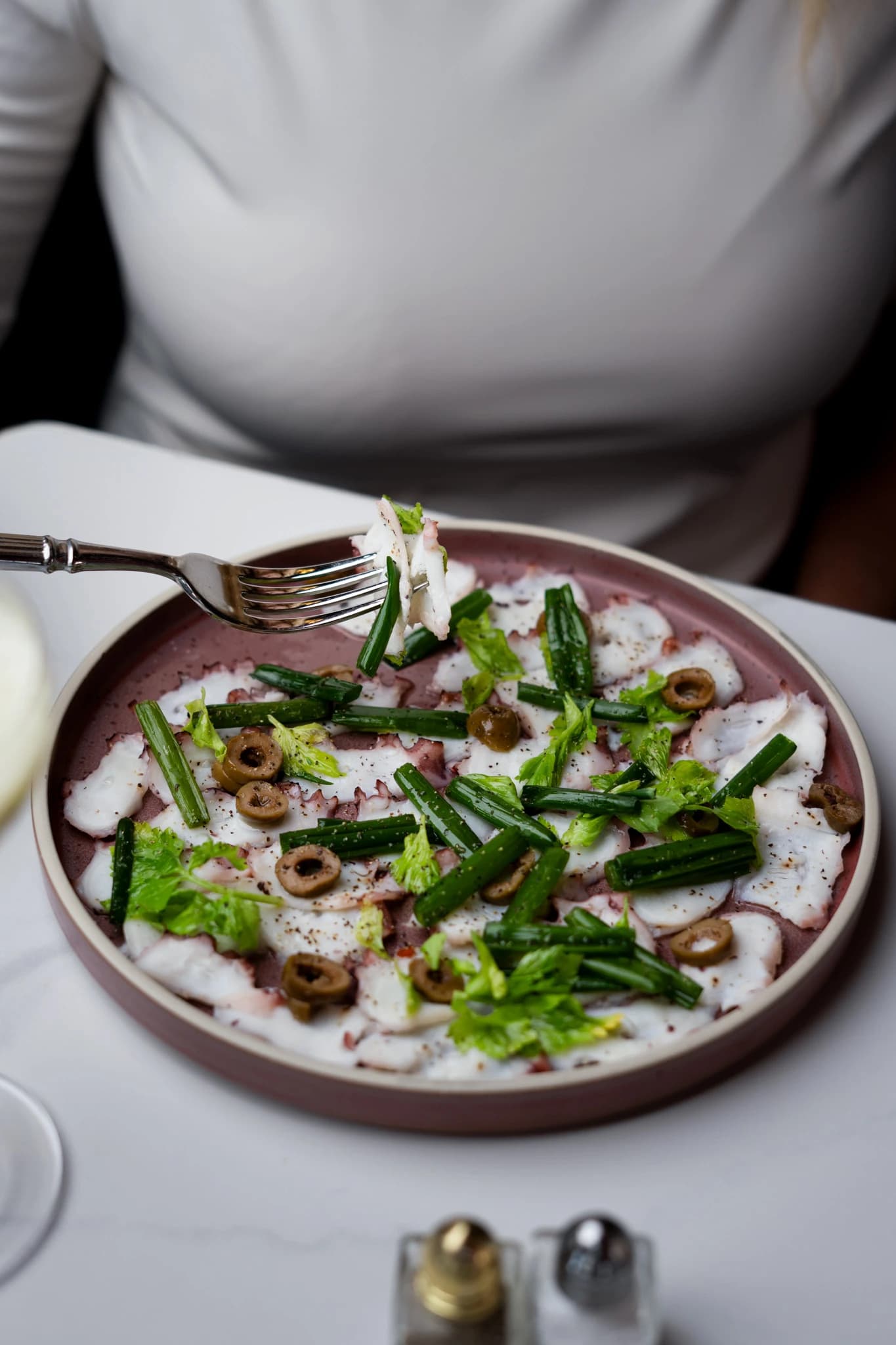 Octopus carpaccio with fennel slaw served at brunch at Siena, Alpharetta